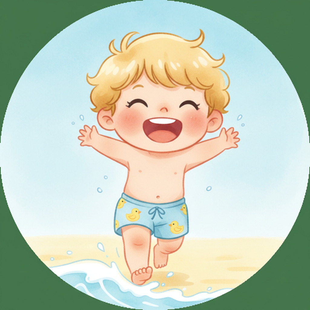 Preschooler at beach